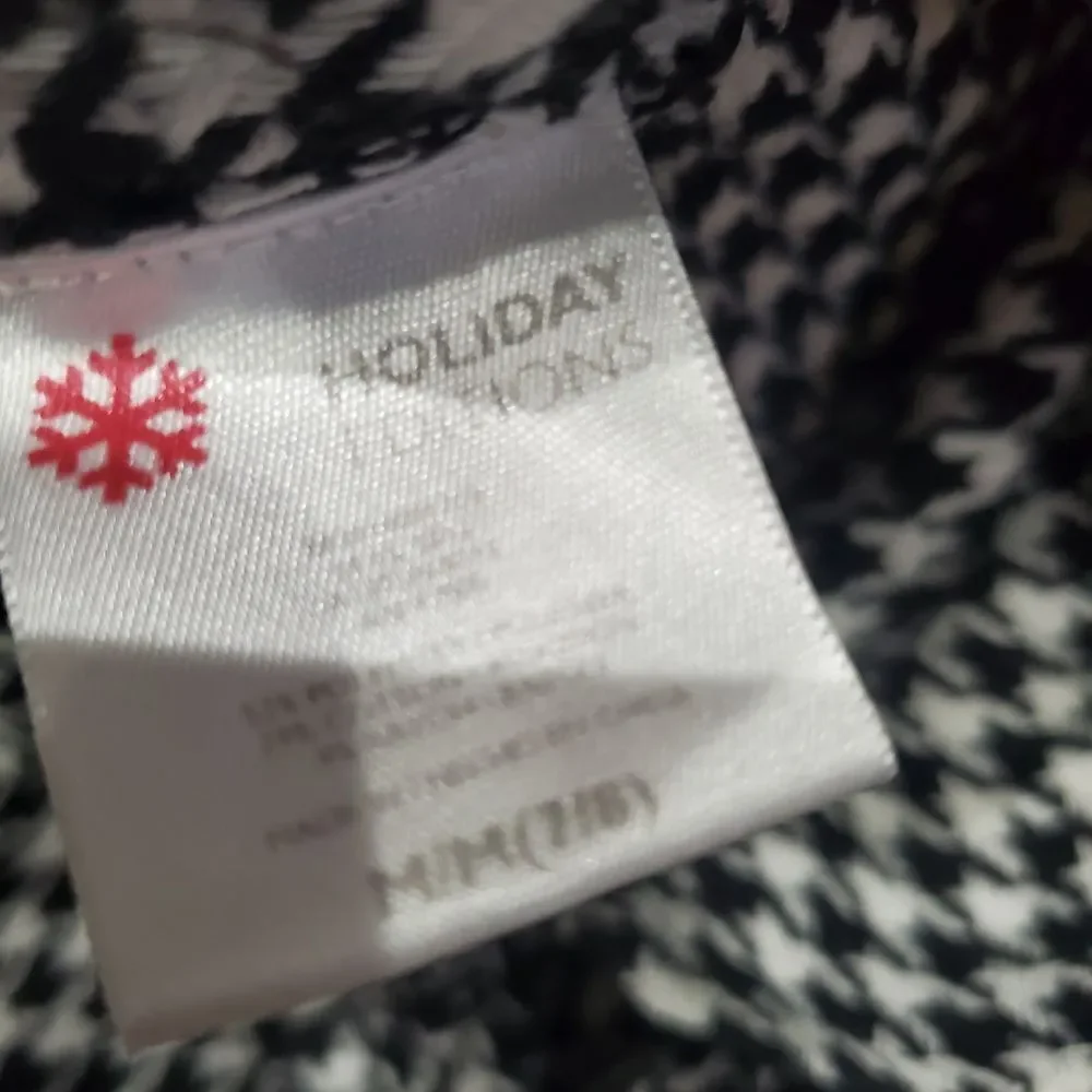 Girls Holiday Editions Jacket Size 7-8 Black and White Houndstooth Long Jacket